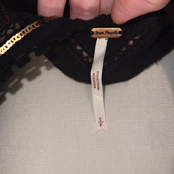 NWOT Free People Black w/ gorgeous bronze sequin detailing and crisscross straps - Picture 13 of 13